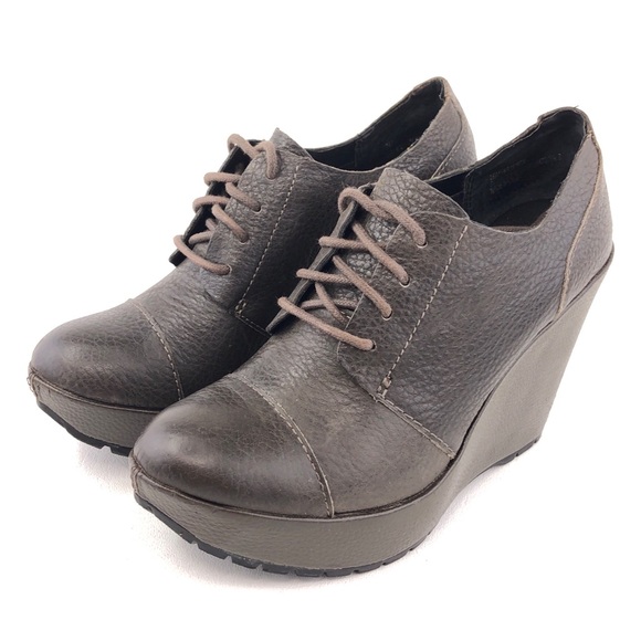 Korks Jenelle Oxford Lace-Up Platform Wedge Booties 7M - Picture 3 of 12